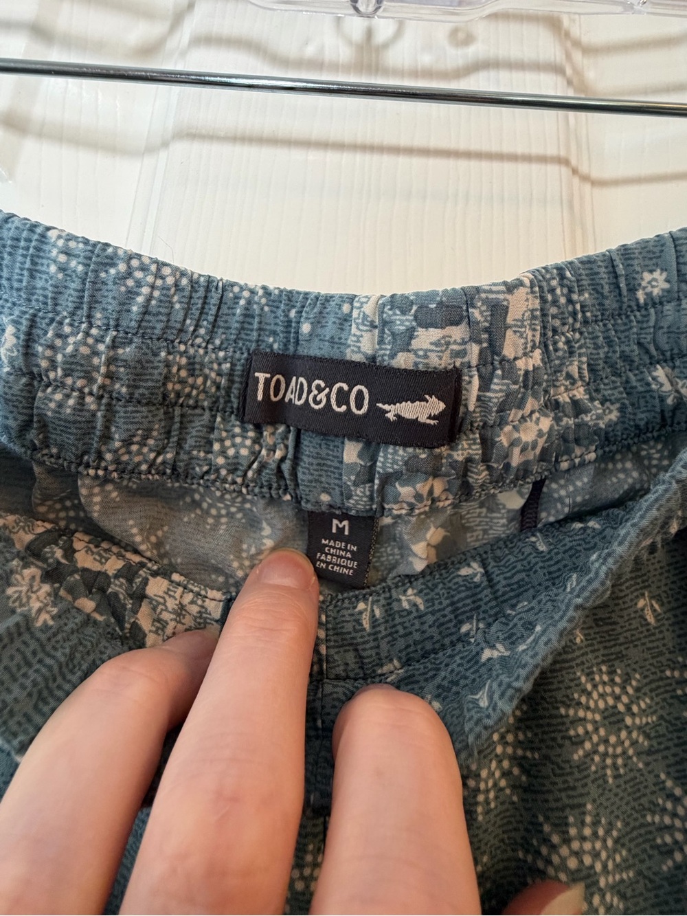 Toad&Co Teal Patchwork Wide Leg Pants Size Medium - Picture 3 of 9